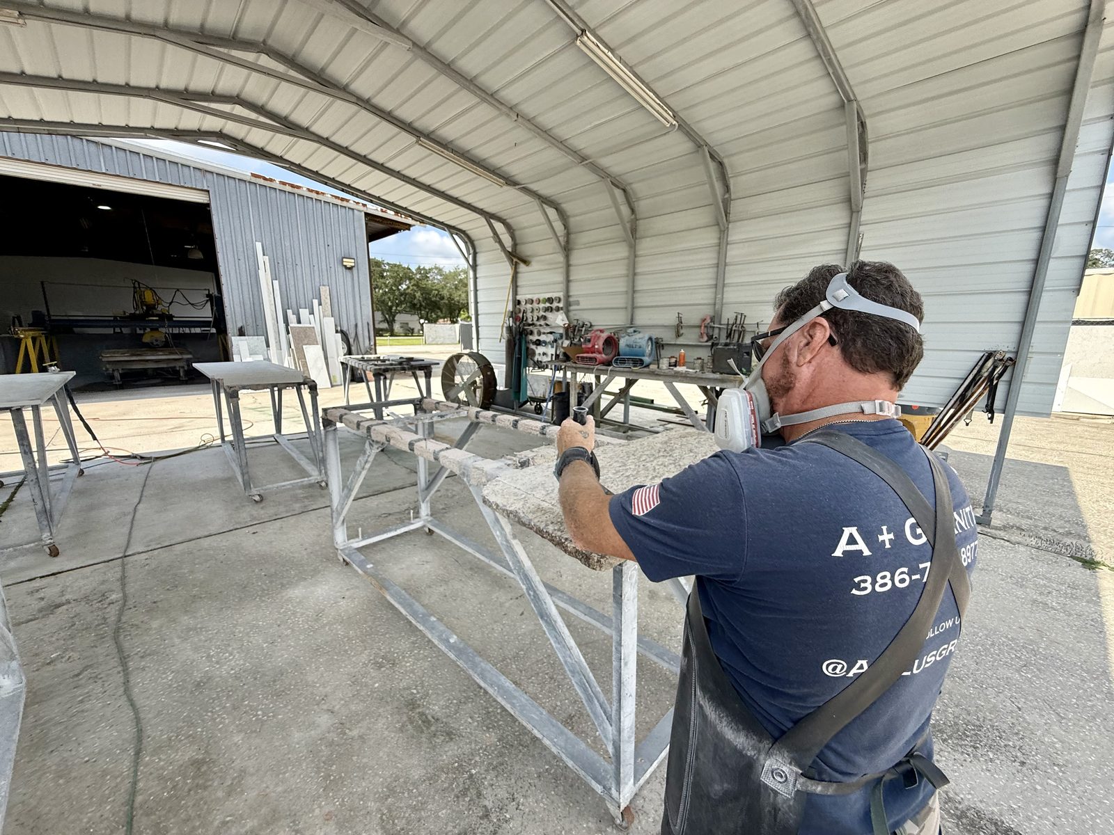 Edge finishing under the fabrication canopy