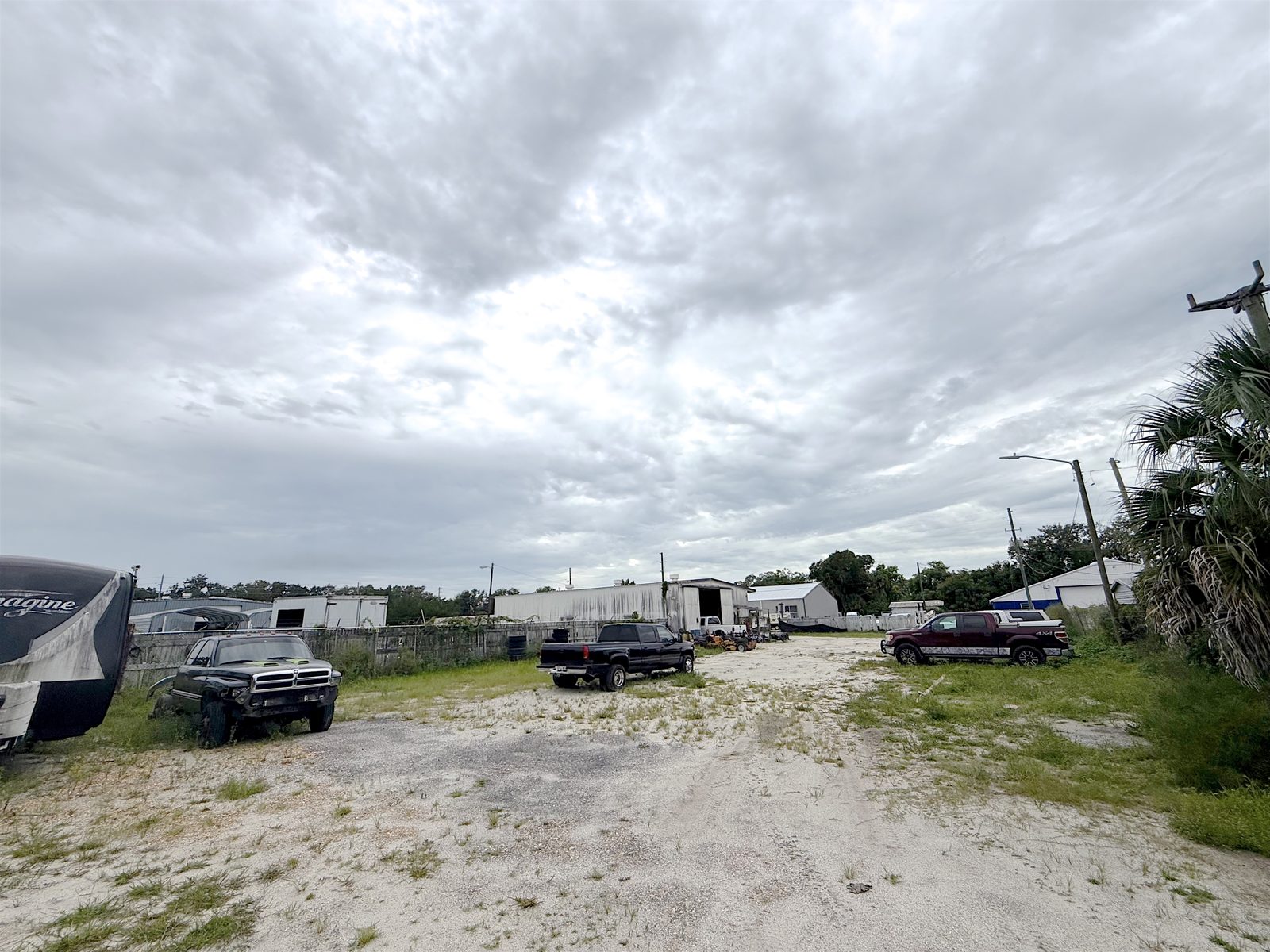 Open yard and vehicle storage area