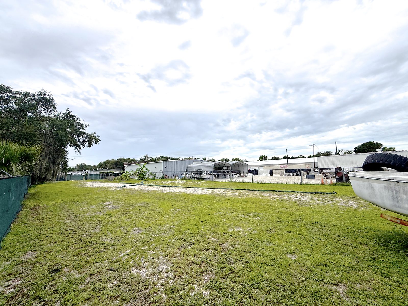 East parcel looking back toward the fabrication buildings